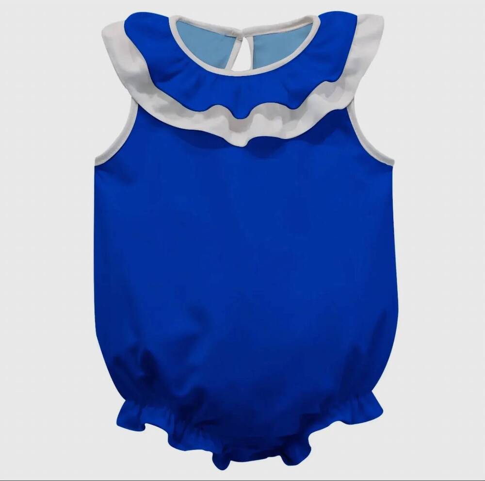 NEW VIVE LA FETE girl's ruffle onesie bodysuit in blue